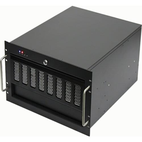 6U industrial control cabinet, Top and bottom layer pull type, Rear window with optical drive, 6 hot swap hard disk rack type