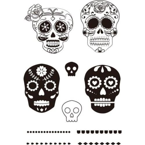Halloween Rubber Stamp Paper Craft Art Sugar Skull Decorative Stamps For Scrapbooking