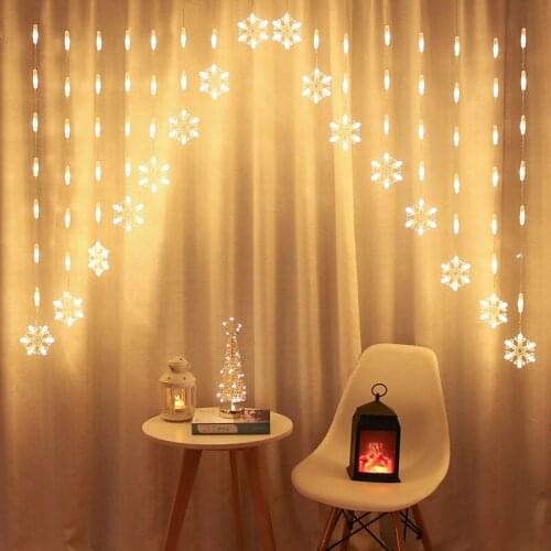 Snowflake christmas garland led Fairy Lights Festoon Led String Lights garland curtain christmas lights indoor decorative