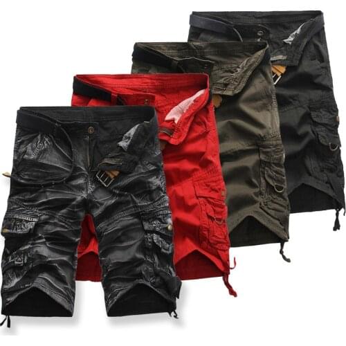 Summer Camo Cargo Shorts Cotton Military Camouflage Male Jogger Camo Cargo Shorts Men Casual Male Loose Work Shorts Men Camouf
