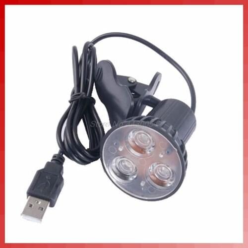 Super Bright 3 LED Port Clip On Spot USB Light Lamp For Laptop PC Notebook Black Dropshipping