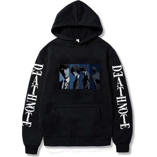 Death Note Sweatshirt Unisex Women Men Casual Hoodies Harajuku Hoodie Fashion Cotton Hip Hop Comfortable Plus Size Clothes 300