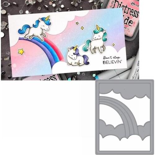 Magical Rainbow In The Cloud Metal Cutting Dies Stencils Magical Rainbow Die Cut For Card Making DIY New2019 Crafts Cards
