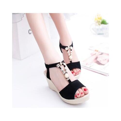 New Ladies Fashion Sandals Summer New Style Hot Sale Female Fish Mouth Open Toe Wedges Sandals Ladies Shoes Office Party Sandals