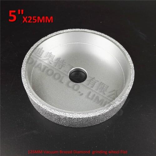 DIATOOL 1pc Diameter 125mmx25MM Vacuum Brazed Diamond Grinding Wheel Beveling Wheel Flat For Granite Marble Concrete Stone 5"
