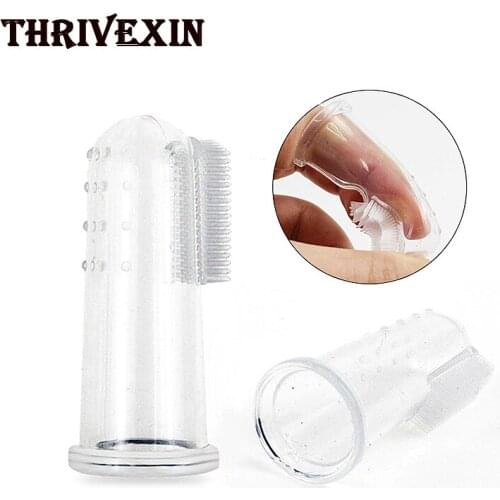 1PC Super Soft Dog Pet Finger Toothbrush Bad Breath Tartar Teeth Tool Dogs Cat Cleaning Brush Pets Accesorios Supplies