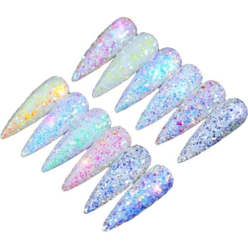 12 Colors Nail Art Glitters Powder Shiny Manicure Sequins Flakes Paillette