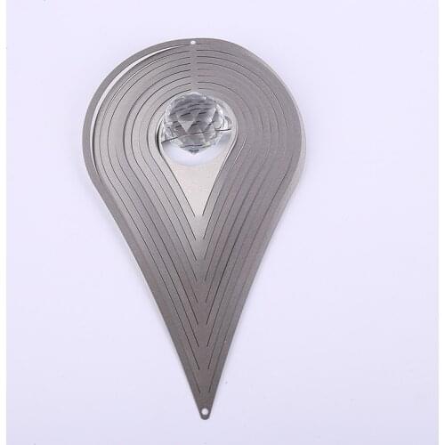12 inch wind spinner Water- Drop with CRYSTAL ball(5CM) made from 1mm stainess steel sheet with high quality