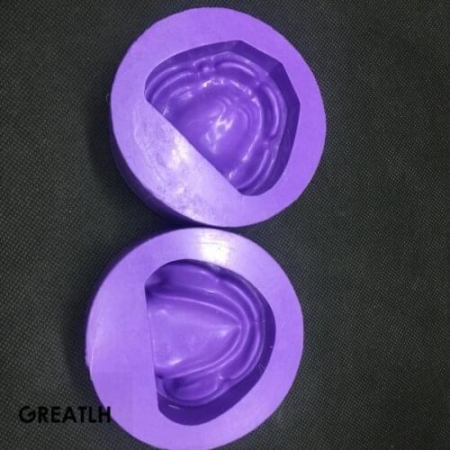 2pcs/set Dental Plaster Edentulous Jaw Base Silicon Complete Block-purple Model Mold