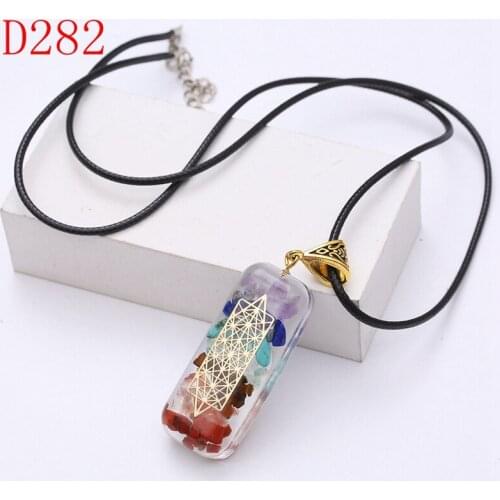 7 Chakra Natural Stone Pendant Necklace For Women Men Reiki Healing Energy Pendulum Necklaces Choker Chain Jewelry
