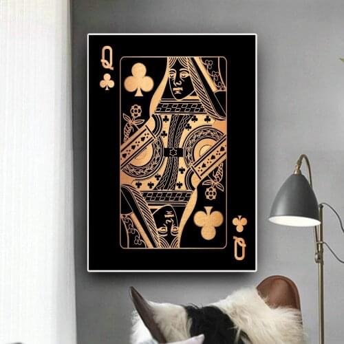 Abstract Gold and Silver Playing Cards King Queen and Jack Hd Print Club Bar Restaurant Decoration Puke Poster Wall Art Decor