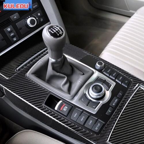 Car Interior Accessories Moulding Carbon Fiber Central Control Gear Shift Panel Stickers Decals Car Styling For Audi A6 c5 c6