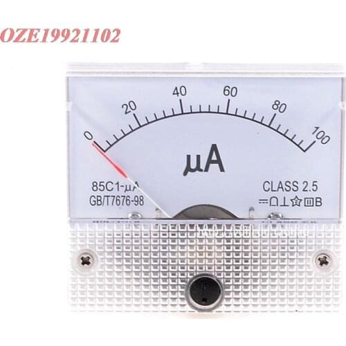85C1 Analog Current Panel Meter DC 50uA 100uA 200uA 300uA 500uA Ammeter Ampere Tester Gauge 56MM x 64MM In Hydropower Project