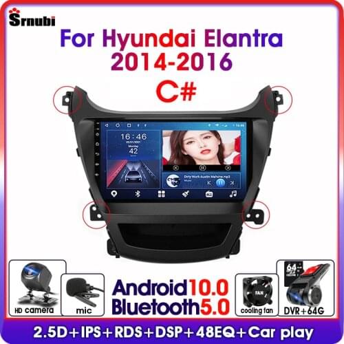 Android 10 Car Radio For Hyundai Elantra Avante I35 2011-2016 Multimedia Player 2 din 4G RDS DSP GPS Navigaion Stereo Head unit
