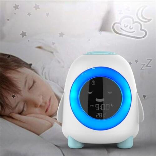 LED Children Alarm Clock Student Dormitory Sleep Digital Clock with Temperature Detector Luminous Fun Clock Bedside Night Light