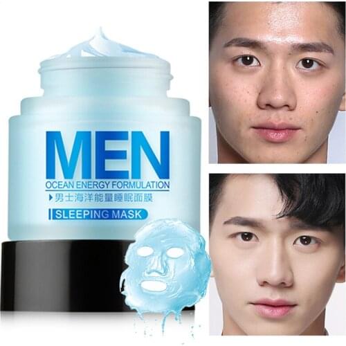 Mens Sleeping Mask Moisturizing Nourish Deep Repair Brighten Oil Control Anti-Wrinkle Anti-Aging Marine Mineral Skin Care 70g
