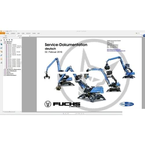 Terex Fuchs Service Manual Diagnostic DE - Service Manuals, Electrical, Hydraulic Schematics 2016