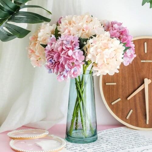 Artificial flowers hydrangea branch home wedding decor autum silk plastic flower high quality fake flower party room decoration