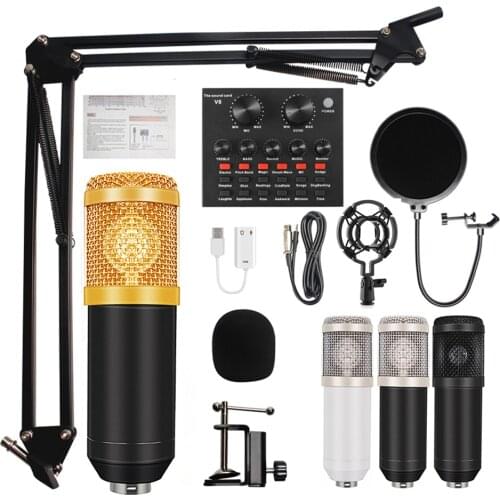 Bm 800 condenser microphone mic for pc studio microphone for computer karaoke kit bm-800 V8 sound card