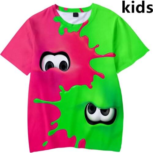 3 To 14 Years Kids T shirt Splatoon Squid 3D T-shirt Streetwear Casual Boys/Girls Tshirt Short Sleeve T shirts child Clothes