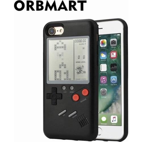 ORBMART Retro Multifunction Phone Case Cover With Nintendo Tetris Game For Apple iPhone 6 6s 7 8 Plus iPhone X