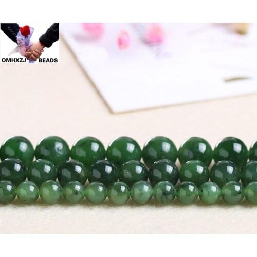OMH Wholesale JD266 6 8 10mm Natural Jewelry DIY Making Bracelet Necklace Natural AAA Jade Loose Spacer Ruond Beads