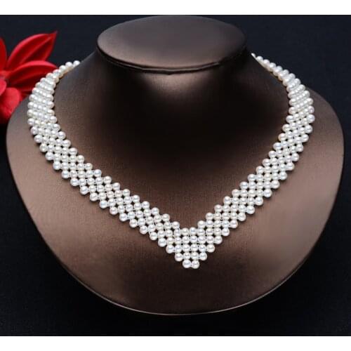 Natural freshwater white pearl choker necklace muiltlaye pearl vintage necklace for women Small Pearl Cover scar necklace