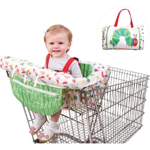 Kids Childrenshopping Cart Trolley Cushion Cartoon Caterpillar Game Pad Dining Chair Cushion Case Safe Portable Pad