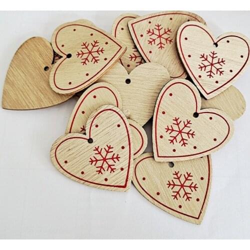 Christmas Tree New Year Natural Wood Christmas Gift Ornaments Pendants Hanging Crafts Xmas Decor Home Wedding Decoration