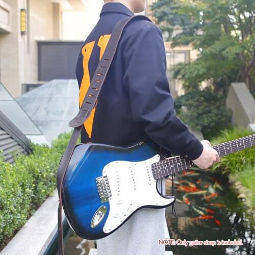 Adjustable Guitar Strap Leather Shoudler Strap with JointingBelt Universal for Acoustic Electric Guitar Bass Stringed Instrument