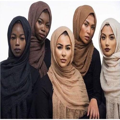 Fashion plain cotton scarf fringes women soft solid hijab Muslim popular muffler shawls big pashmina wrap scarves 68 colors