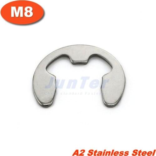 100pcs/lot DIN6799 M8 Stainless Steel A2 E Circlips Retaining Ring For Shafts