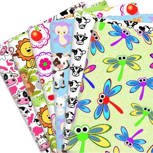 50*145cm Cow Animal Cat Polyester Or 100% Cotton Fabric for Tissue Sewing Quilting Fabrics Needlework Material DIY Handmade