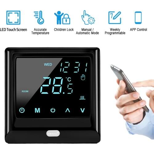 Wi-Fi Smart Thermostat Programmable Electric Underfloor Heating with Touch Screen Digital Temperature Controller APP Control 16A