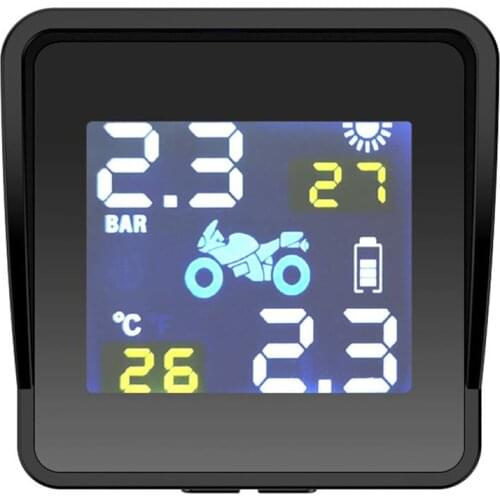 High-precision USB Solar TPMS Tire Pressure Tyre Temperature Monitoring Alarm System Wireless Motorcycle Replacement Parts