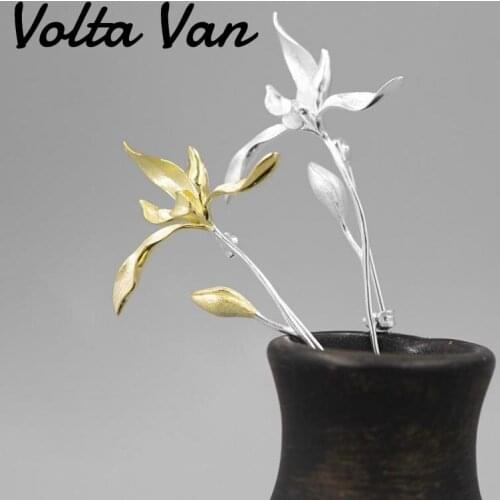 Volta Van Women Brooch 925 Sterling Silver Elegant Orchid 2021 New Fine Jewelry Anniversary Party Design Ladies Silver Brooches