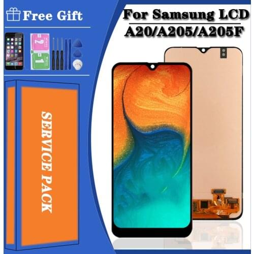 Super AMOLED 100% Test For Samsung Galaxy A20 LCD Display A205F/DS A205GN/DS Lcd Display Touch Screen Digitizer Assembly