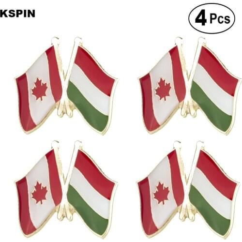 Canada & Hungary Friendship Flag Pin Lapel Pin Badge Brooch Icons 4pcs