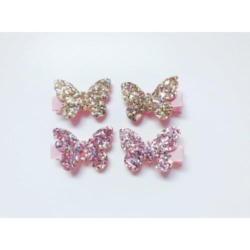 1Pair ins Fashion Cute Glitter Butterfly Hairpins Solid Felt Animal Hair Clips Princess Headwear Hair Accessories