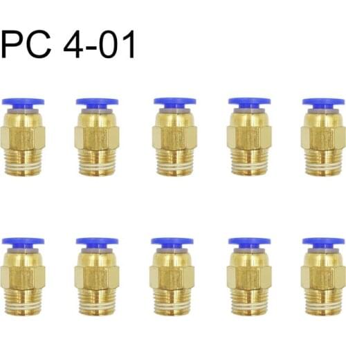 10PCS PC Pneumatic Fitting Air Connector Straight Through Quick Connecors Fitttings PC4-01 male thread wholesale