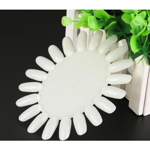 Hot 20pcs Clear/Natural Nail Art Acrylic False Tip Practice Round Wheel Mould DIY Display Tool