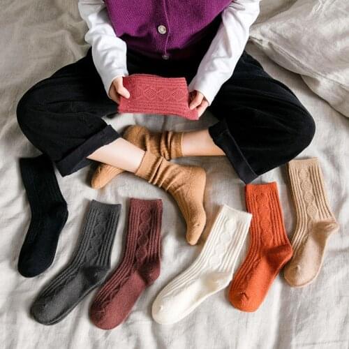 Women Basic Rib Cotton Daily Socks High Quality Stretch Japanese Loose Sock School Girls Lady Fashion Solid Colors Sox Harajuku