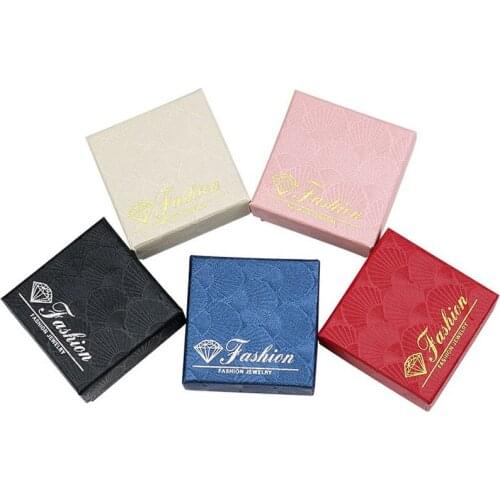800g Hard Paper Print logo Jewelry Box 5x5x3cm Wholesale 100cs/lot Ring earring Packaging Color Box Jewelry Gift Boxes