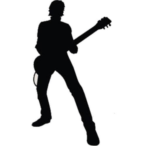 9.1*16.7CM The Stylish Rock Band Guitarist Car Stickers Interesting Motorcycle Vinyl Decals Black/Silver C7-0615