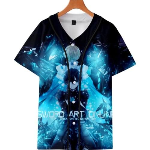 Sword Art Online Yuki Asuna Baseball T-Shirts Men Women Tshirts Short Sleeve Tops SAO Kirito Kirigaya Kazuto Funny Summer Tees