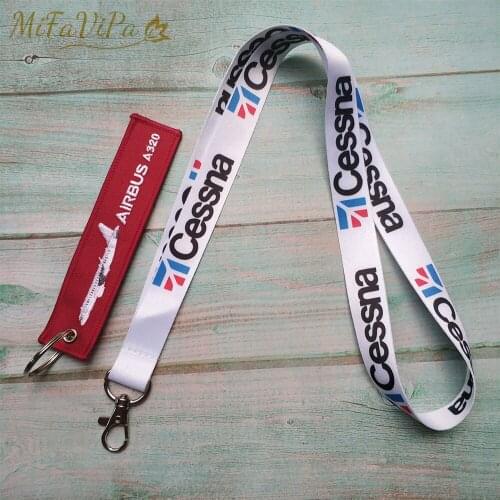 2 PCS/SET Airbus A320 Chaveiro Keychain Cessna Lanyards Neck Strap Phone White llavero for ID Card Holder Sleutelhange Trinket