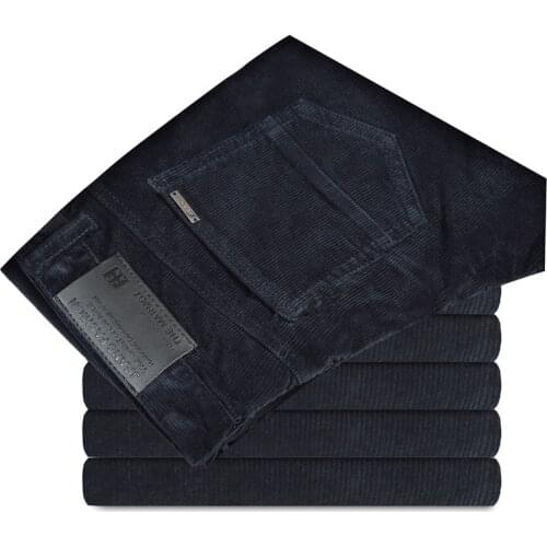 High Quality New Autumn and Winter 2019 Male Business Mens Trousers Straight Corduroy Corduroy Pants Breathable Casual Pants