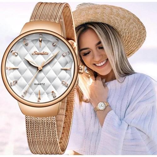 2019 SUNKTA Top Luxury Brand Watch Women Fashion Quartz Wrist Watch Ladies Stainless Steel Waterproof Watches Relogio Feminino