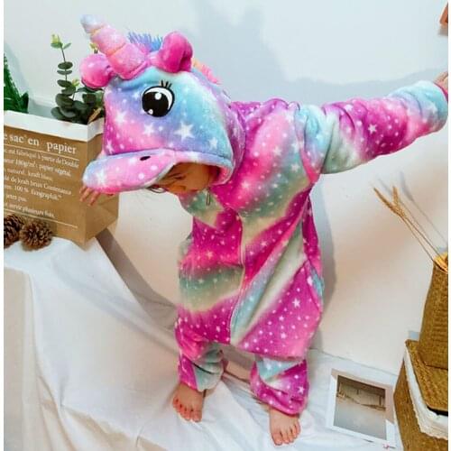 Childrens flannel one piece coat Pegasus Star Animal rainbow