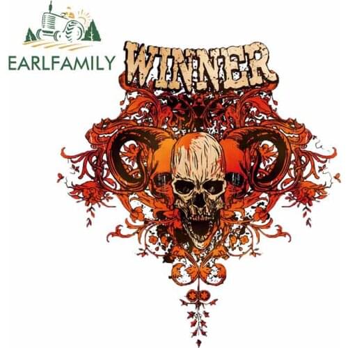 EARLFAMILY 13cm x 12.3cm For Skull Motorcycle Car Bumper Stickers Personality Decal Car Door Protector Scratch-proof Decoration